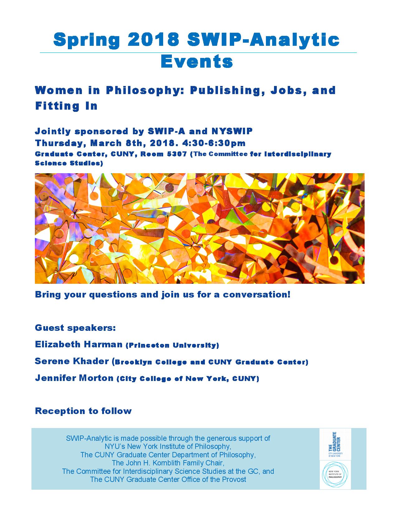2017-2018 Events - SWIP-Analytic, Society for Women in Philosophy